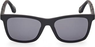 adidas 53MM Navigator Sunglasses in Matte Black /Smoke at Nordstrom