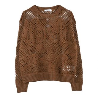 Max Mara Farea Jumper - Dames - Ronde hals truien - Bruin - XS - Katoen - Truien & Vesten