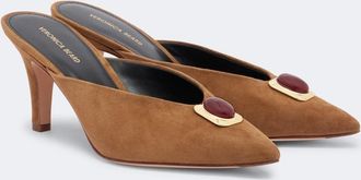 Veronica Beard Mules Rochelle de ante adornados
