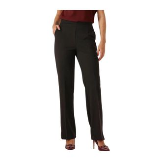 Ana Alcazar Straight Broeken - Dames - Straight fit broeken - Zwart - L - Polyester - Broeken