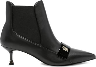 Liu Jo pointed-toe elastic-panel boots - women - Leather/Polyester/Polyester/Polyurethane/Polyurethane/Rubber - 39 - Black