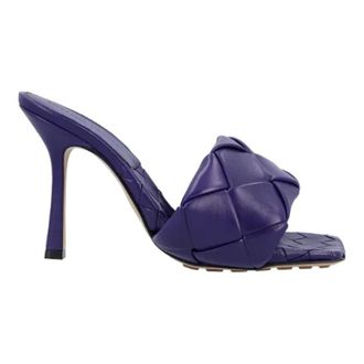Bottega Veneta Leather mules - Dames - Muiltjes - Paars - 38 EU - Schoenen