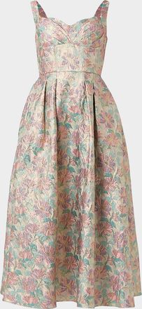 Shoshanna Ophelia Brocade Midi Dress