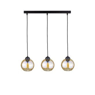 Netlighting Ambre Bar Pendant Ceiling Light Black 60cm 3x E27