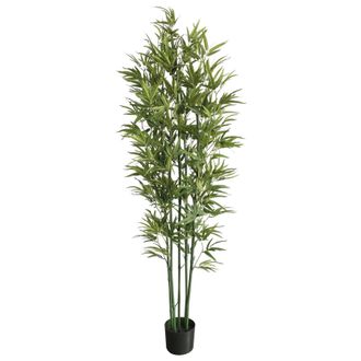 Leaf Natural Bamboo Tree Artificial 180cm Realistic Potted Plant in Green