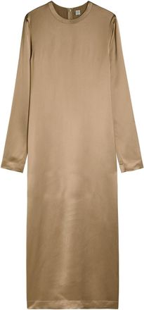 Toteme Satin Midi Dress - Beige - 32 (UK4 / Xxs)