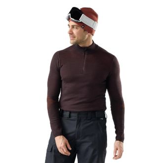 Smartwool Mens Intraknit Thermal Merino Base Layer Quarter-Zip Top Red XXL