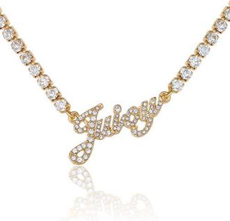 Juicy Couture Script Logo Chain Necklace in Gold Tone at Nordstrom, Size 18