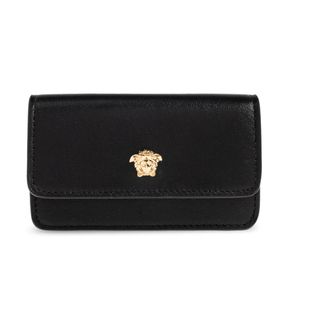 Versace Wallets & Cardholders, male, Black, Size: ONE SIZE Leather card holder