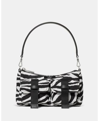 Kate Spade New York Womens Carter Zebra Cargo Crossbody Bag - Black - One Size