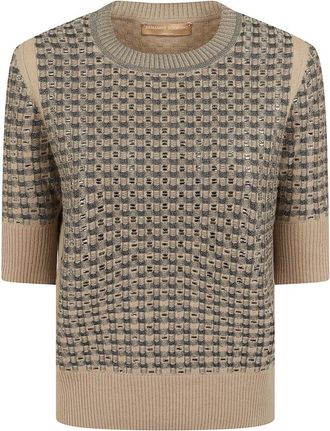 Ermanno Scervino Round-neck Truien - Dames - Ronde hals truien - Beige - M - Truien & Vesten