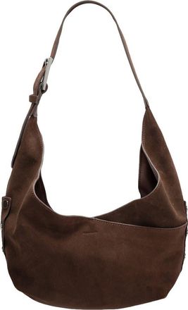 Hammitt Tom Zip Medium Hobo Bag in Belted Suede/Gunmetal at Nordstrom