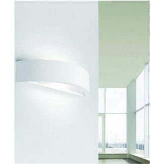 Trade Shop Trade Shop Traesio - Trade Shop - Applique Muro Moderno In Gesso Mezzaluna Slim 1xr7s Lampada Verniciabile Gs-e62
