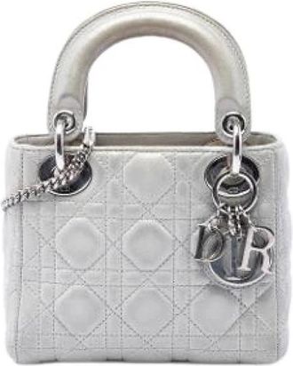 Dior Pre-owned Lady Dior - Dames - Vintage Handtas - Grijs - ONE Size - Leer - Vintage