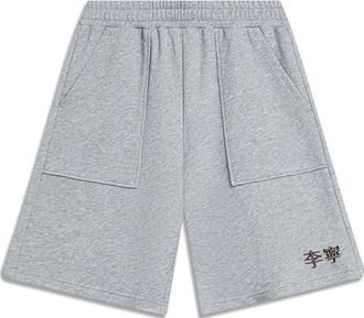 Li-Ning Embroidered Logo Shorts Light Grey AKST759-3