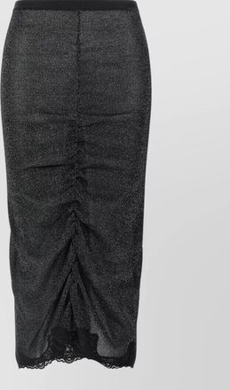 Valentino Garavani knit skirt sheer glitter ruching lace