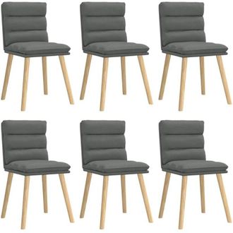 vidaXL Vidaxl - Sillas De Comedor 6 Unidades Tela Gris Oscuro