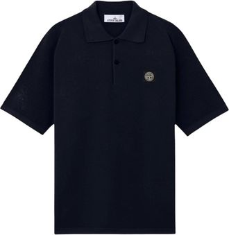 Stone Island Tops, Heren, Blauw, XL, Katoen, Micro Stitch Soft Cotton Polo Shirt