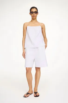 By Malene Birger Siona Organic Cotton Shorts In Black/white Small Stripe