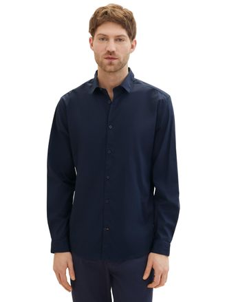 Tom Tailor Langarmhemd Poplin mit Manschetten