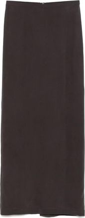 Alysi Gonna midi in seta - Marrone