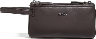 Ermenegildo Zegna Pouch van soepel leer - Heren - Tassen - Bruin - ONE Size - Leer - Tassen