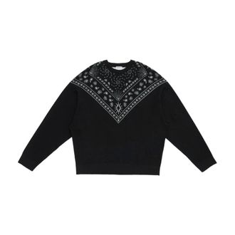 Marcelo Burlon Jersey con estampado de bandana y cuello redondo - Sweatshirts & Hoodies - Hombre - Negro - L