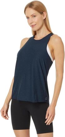 Beyond Yoga Beyond Yoga Featherweight Captivate Tank Top Women Navy Stretch Cutout FROG422