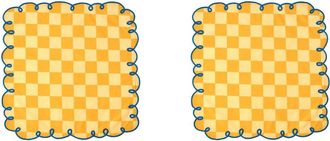 BITOSSI HOME Juego de 2 Servilletas 45x45 Amarillo/ocre Borde Azul
