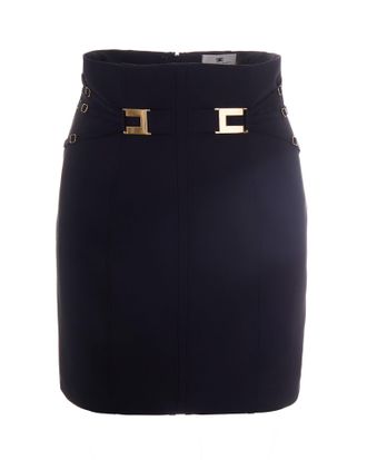 Elisabetta Franchi Black Stretch Miniskirt