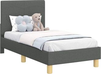 vidaXL Estructura De Cama Para Ni&ntilde;os Peque&ntilde;os Con Cabecera Gris Oscuro Vidaxl