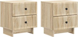 vidaXL Armario De Noche 2 Uds. Roble Sonoma 43 X 34,5 X 47,5 Cm Vidaxl