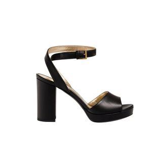 Ines De La Fressange Schoenen, Dames, Zwart, 39 EU, Leer, Zwarte platform sandaal