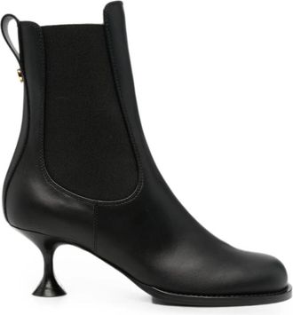 Sergio Rossi Heeled Boots - Dames - Laarzen met Hak - Zwart - 41 EU - Leer - Schoenen