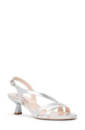 Nero Giardini Slingback Kitten Heel Sandal in Silver at Nordstrom, Size 10Us