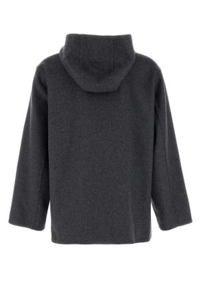 Bottega Veneta Mens Dark Grey Wool Sweatshirt Charcoalmelange Exterior: Virgin Felpe