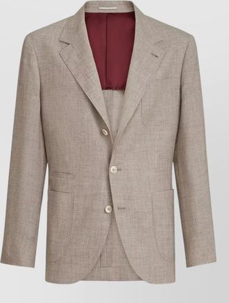 Brunello Cucinelli linen silk single breasted mens jacket