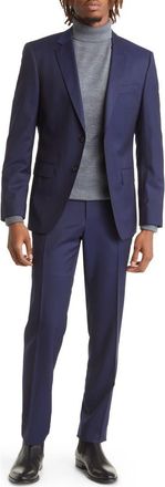 BOSS Huge Solid Wool Suit in Dk Bu at Nordstrom, Size 36 Regular