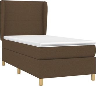vidaXL Cama Box Spring Con Colch&oacute;n Tela Marr&oacute;n Oscuro 80x200 Cm Vidaxl