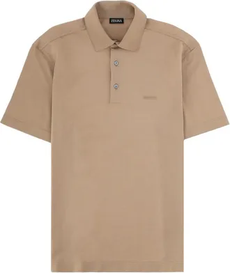 Ermenegildo Zegna Beige Shirt Collar Polo