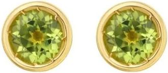 Tresorra 14K Yellow Gold Peridot Birthstone Stud Earrings