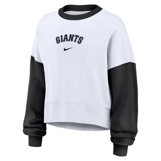 Nike San Francisco Giants Primary Nike Womens MLB Pullover Crew in White | 01D7064NGIA-9HV