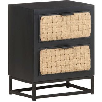 vidaXL Comodino 40x30x50 cm in Legno Massello di Mango - Vidaxl