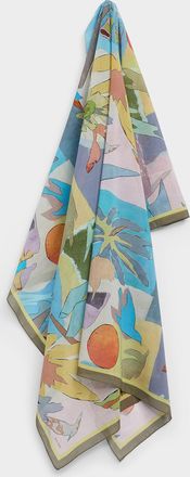 Paul Smith Mens 100% cotton colourful abstract scarf