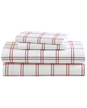 Eddie Bauer Westridge Plaid 100% Cotton Flannel Sheet Set