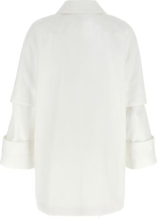 Max Mara Womens White Cotton Coat Clothing
