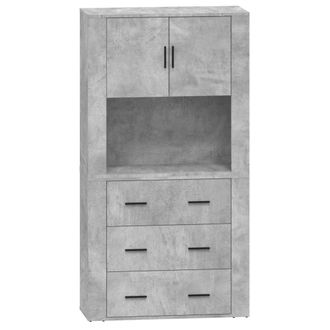 vidaXL Vidaxl - Aparador Alto Madera Contrachapada Gris Hormig&oacute;n