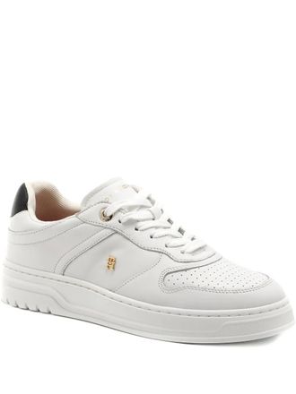 Tommy Hilfiger perforated-detail logo-plaque sneakers - White