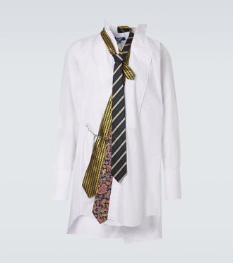 Junya Watanabe Silk-trimmed cotton shirt