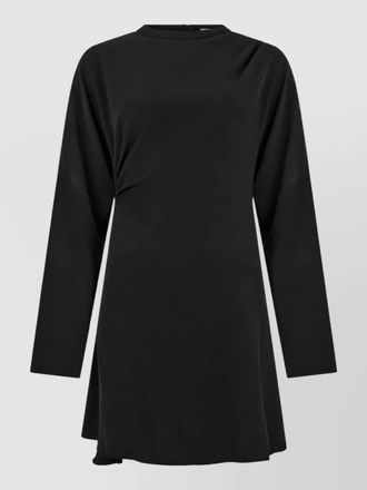 Ganni draped knot crepe mini dress